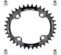 YBEKI Plato Pro-Grade 104BCD | 32T-52T | 7075-T6 Aluminio | Diseño Monoplato Estrecho-Ancho | Compatible con Shimano/SRAM 8-11 Velocidades | MTB/Road | Negro/Rojo