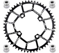 YBEKI Plato Pro-Grade 104BCD | 32T-52T | 7075-T6 Aluminio | Diseño Monoplato Estrecho-Ancho | Compatible con Shimano/SRAM 8-11 Velocidades | MTB/Road | Negro/Rojo