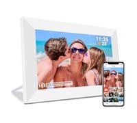 ybest Frameo - Marco de fotos digital de 10.1 pulgadas, blanco, WiFi inteligente, pantalla táctil IPS, pantalla HD de 1280 x 800, montaje en pared de rotación automática de 32 GB, ranura SD/USB, uso