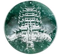 YBGCRD Auténtico colgante de jade natural azul con sombra de agua tallada de paisaje, poesía y puntos escénicos, para hombres y mujeres