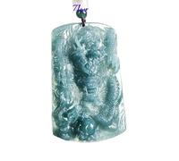 YBGCRD Colgante de dragón de jadeíta, collar de joyería de jade real, amuleto tallado, piedras preciosas naturales, regalos para mujeres diseñadoras