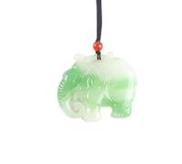 YBGCRD Colgante de elefante de jaspe Hotan natural, jade verde y blanco, collar auspicioso tallado a mano para hombres y mujeres, exquisita joyería mascota