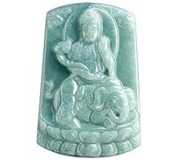 YBGCRD Colgante de jade azul jade de grado A, bodhisattva Samantabhadra Guanyin, signo del zodiaco, dragón y serpiente, deidad guardiana, Buda nativo