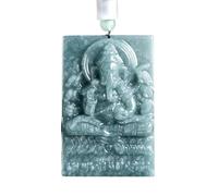 YBGCRD Colgante de jadeíta azul con diseño de elefante de agua dios semilla de hielo, elefante dios de la fortuna para hombres y mujeres, modelos de joyería
