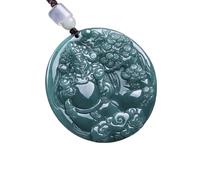 YBGCRD Colgante de jadeíta del Dios de la Riqueza tallado, amuleto de diseñador, piedras preciosas naturales, collar de jade real, accesorios de talismanes vintage