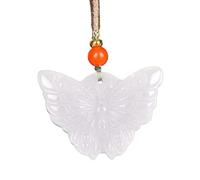 YBGCRD Colgante de mariposa de jade de seda de oro blanco natural, exquisito collar de moda nuevo modelo