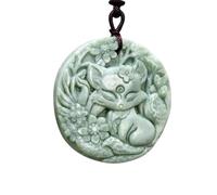 YBGCRD Collar con colgante de zorro de jade natural, accesorios de lujo, joyería tallada de lujo, talismanes de piedra vintage, regalo de diseñador