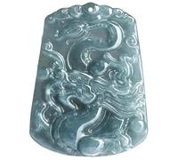 YBGCRD Collar de jade para hombre, colgante de jade azul natural Business Is Booming Wealth, piedra de jade para hombres y mujeres, dale un regalo