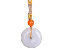 YBGCRD Collar de jade para hombre, colgante de jade con hilo de oro blanco con hebilla de paz. Origen: China. Forma: hebilla de paz, después-venta, dale un regalo