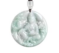YBGCRD Collar de jade para hombre, jadeíta natural Manjushri Bodhisattva Guanyin, colgante del zodiaco, conejo, guardián, dios, joyería de lujo, recuerdo, regala