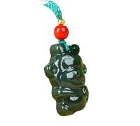 YBGCRD Exquisito collar con colgante de mono del zodiaco de jade turpan tallado fino Xinjiang jade verde parecido al estilo simple procesamiento hecho a mano