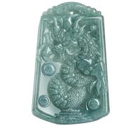 YBGCRD Natural A Jade Blue Water Tyrant Dragon King - Collar con colgante de dragón del zodiaco para hombre, accesorios étnicos versátiles, joyería fina