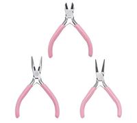 YBGGJO Juego de 3 alicates para manualidades, fabricación de accesorios, acero al carbono, pequeños, ligeros, hechos a mano de precisión, multifuncionales, impermeables, alicates redondos, pinzas