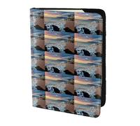 YBGHDAA Beach Maui Hawaii Sunset Sea Waves Clouds Print Passport Holder Travel Must Have for Women Men Card Passport Wallet Fit All Standard Passports, Black, Talla única
