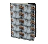 YBGHDAA Bear Running - Soporte para pasaporte, imprescindible para viajar para mujeres y hombres, se adapta a todos los pasaportes estándar, Black, Talla única