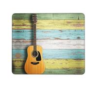 YBGHDAA Bonita alfombrilla gruesa para mouse con diseño de guitarra y borde de bloqueo de puntada precisa, diseño antideslizante para consola de PC, trabajo y estudio