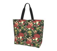 YBGHDAA Bright Mushrooms Art Minimalista Impreso Bolso de mano para mujer, bolso de hombro de gran capacidad, bolso ligero para el trabajo, la universidad y los viajes