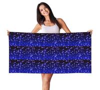YBGHDAA Bright Stars - Toalla de playa de terciopelo con estampado de piel de melocotón, 27.5 x 55 pulgadas, gran tamaño, secado rápido, para viajes, gimnasio, camping