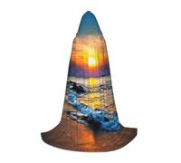 YBGHDAA Capa con capucha para adolescentes de Last Sun Rays Of Over The Sea Waves para cosplay, fiesta de Halloween, bruja, vampiro, mago, baile de máscaras