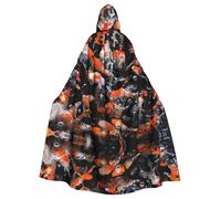YBGHDAA Capa de peces de carpa koi de Japón con capa con capucha, bata de longitud completa para el día de San Patricio, disfraz de Halloween