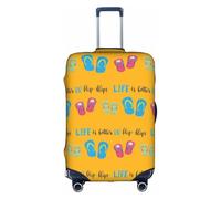 YBGHDAA Chanclas de caligrafía con estampado de zapatos de playa con cremallera, agujeros de asa, material elástico que mantiene el equipaje cerrado, ideal para viajes, White, L