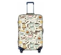 YBGHDAA Coffee and Sweets - Funda para maleta con estampado de chocolate y azúcar con cremallera, agujeros para el mango, material elástico que mantiene el equipaje cerrado, ideal para viajes, White