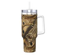 YBGHDAA Cool Steampunk Gears Printing - Taza de acero inoxidable a prueba de fugas de 1,2 l con asa para mujeres y hombres