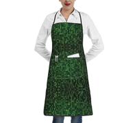 YBGHDAA Delantales de chef con estampado Hacker Era para mujer, con bolsillo, impermeable, con lazo largo, para cocinar, hornear, jardinería