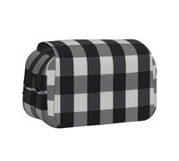 YBGHDAA Estuche organizador de bolígrafos de gel con estampado a cuadros en blanco y negro, bolsa organizadora portátil para lápices de pintura de artista, Black, Talla única, Organizador de bolsas