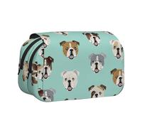 YBGHDAA Estuche organizador de bolígrafos de gel con estampado de bulldog inglés divertido, Black, Talla única, Organizador de bolsas