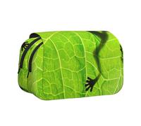 YBGHDAA Estuche organizador de bolígrafos de gel con estampado de hojas de rana, bolsa portátil para lápices de pintura de artista, Black, Talla única, Organizador de bolsas