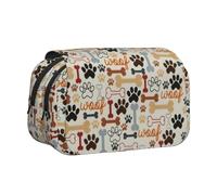 YBGHDAA Estuche organizador de bolígrafos de gel con estampado de huellas de huesos, de perro, bolsa organizadora portátil para lápices de pintura de artista, Black, Talla única, Organizador de bolsas