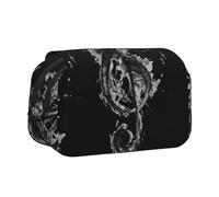 YBGHDAA Estuche organizador de bolígrafos de gel con estampado de música, color negro ahumado, bolsa organizadora portátil para lápices de pintura de artista, Black, Talla única, Organizador de bolsas