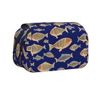 YBGHDAA Estuche organizador de bolígrafos de gel con estampado de peces submarinos del océano, bolsa organizadora portátil para lápices de pintura de artista, Black, Talla única, Organizador de bolsas