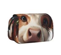 YBGHDAA Estuche organizador de bolígrafos de gel con estampado de vaca animal, bolsa organizadora portátil para lápices de pintura de artista, Black, Talla única, Organizador de bolsas
