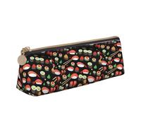 YBGHDAA Estuche para lápices escolar con estampado de camarones japoneses, triangular, bonito estuche para rotuladores, regalo para niños y niñas, White, Talla única, Neceser de maquillaje