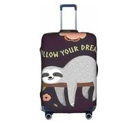 YBGHDAA Follow Your Dreams - Funda para maleta con estampado de perezosos con cremallera, agujeros para el mango, material elástico que mantiene el equipaje cerrado, ideal para viajes, White, S