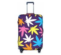 YBGHDAA Funda de maleta con estampado de malezas y colores brillantes con cremallera, agujeros para el mango, material elástico que mantiene el equipaje cerrado, ideal para viajes, White, L