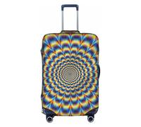 YBGHDAA Funda de maleta con estampado GIF de ilusión óptica en espiral con cremallera, agujeros para el mango, material elástico que mantiene el equipaje cerrado, ideal para viajes, White, XL