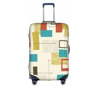 YBGHDAA Funda de maleta con estampado moderno de mediados de siglo con cremallera, agujeros para el asa, material elástico que mantiene el equipaje cerrado, ideal para viajes, White, S