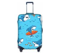YBGHDAA Funda para maleta con estampado de ballena submarina con cremallera, agujeros para el mango, material elástico que mantiene el equipaje cerrado, ideal para viajes, White, M