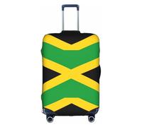 YBGHDAA Funda para maleta con estampado de bandera de Jamaica con cremallera, agujeros para el asa, material elástico que mantiene el equipaje cerrado, ideal para viajes, White, L