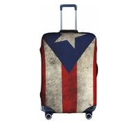 YBGHDAA Funda para maleta con estampado de bandera de Puerto Rico con cremallera, agujeros de asa, material elástico que mantiene el equipaje cerrado, ideal para viajes, White, S