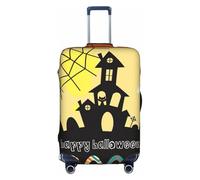 YBGHDAA Funda para maleta con estampado de calabaza fantasma de Halloween con cremallera, agujeros para el mango, material elástico que mantiene el equipaje cerrado, ideal para viajes, White, M