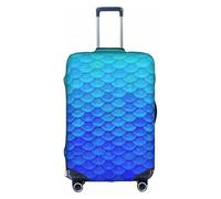 YBGHDAA Funda para maleta con estampado de escamas de pez sirena azul océano con cremallera, agujeros para el mango, material elástico que mantiene el equipaje cerrado, ideal para viajes, White, L