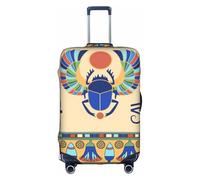 YBGHDAA Funda para maleta con estampado de escarabajo egipcio con cremallera, agujeros para el mango, material elástico que mantiene el equipaje cerrado, ideal para viajes, White, XL
