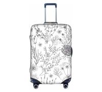 YBGHDAA Funda para maleta con estampado de hierbas y plantas herbáceas con cremallera, agujeros para el mango, material elástico que mantiene el equipaje cerrado, ideal para viajes, White, L