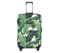 YBGHDAA Funda para maleta con estampado de hojas de plátano tropical con cremallera, agujeros para el mango, material elástico que mantiene el equipaje cerrado, ideal para viajes, White, M