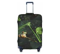 YBGHDAA Funda para maleta con estampado de rana y lluvia con cremallera, agujeros para el mango, material elástico que mantiene el equipaje cerrado, ideal para viajes, White, XL
