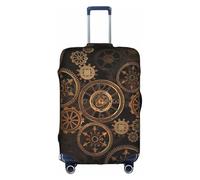 YBGHDAA Gears Clock - Funda para maleta con estampado de siglo de bronce con cremallera, agujeros de asa, material elástico que mantiene el equipaje cerrado, ideal para viajes, White, M